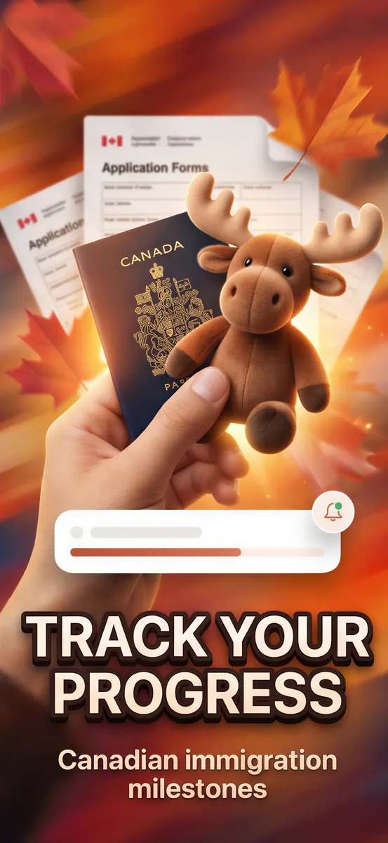 Moose home screen showing Express Entry journey progress