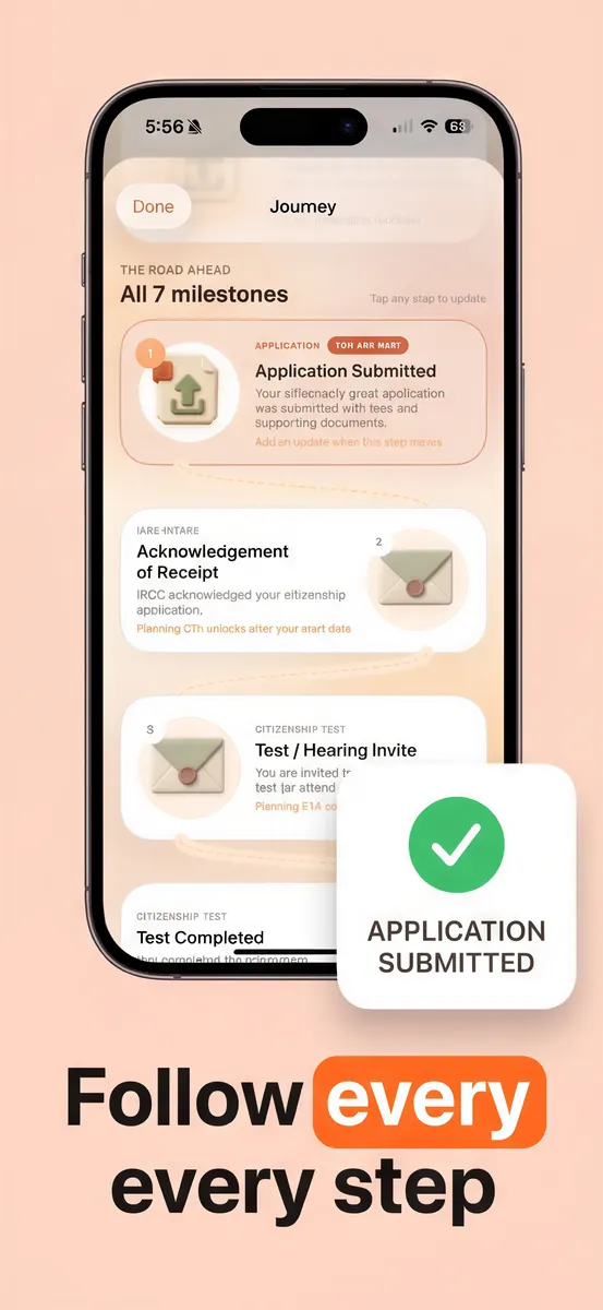Moose milestone timeline with AOR, biometrics, and medical steps